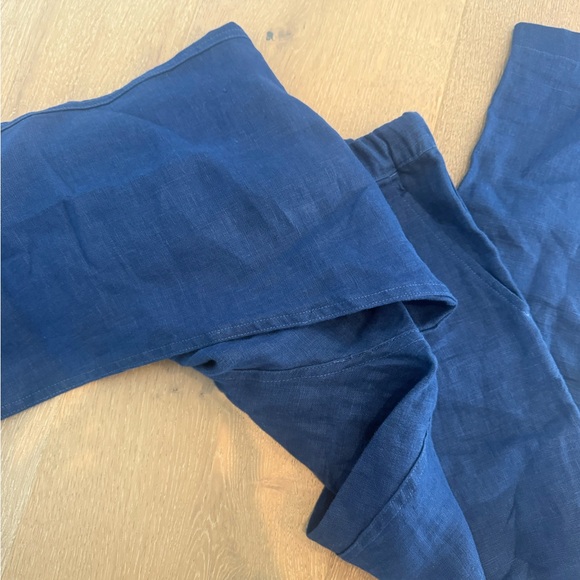 Navy Blue Linen Pants - Picture 3 of 6